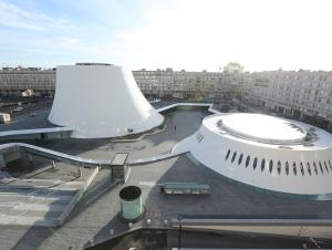 Vue aérienne de l'espace Niemeyer, Le Havre