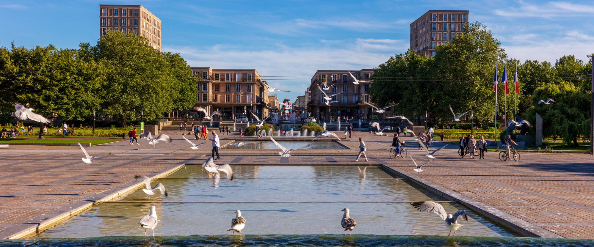 Jardins et bassins de l'Hôtel de ville, Le Havre