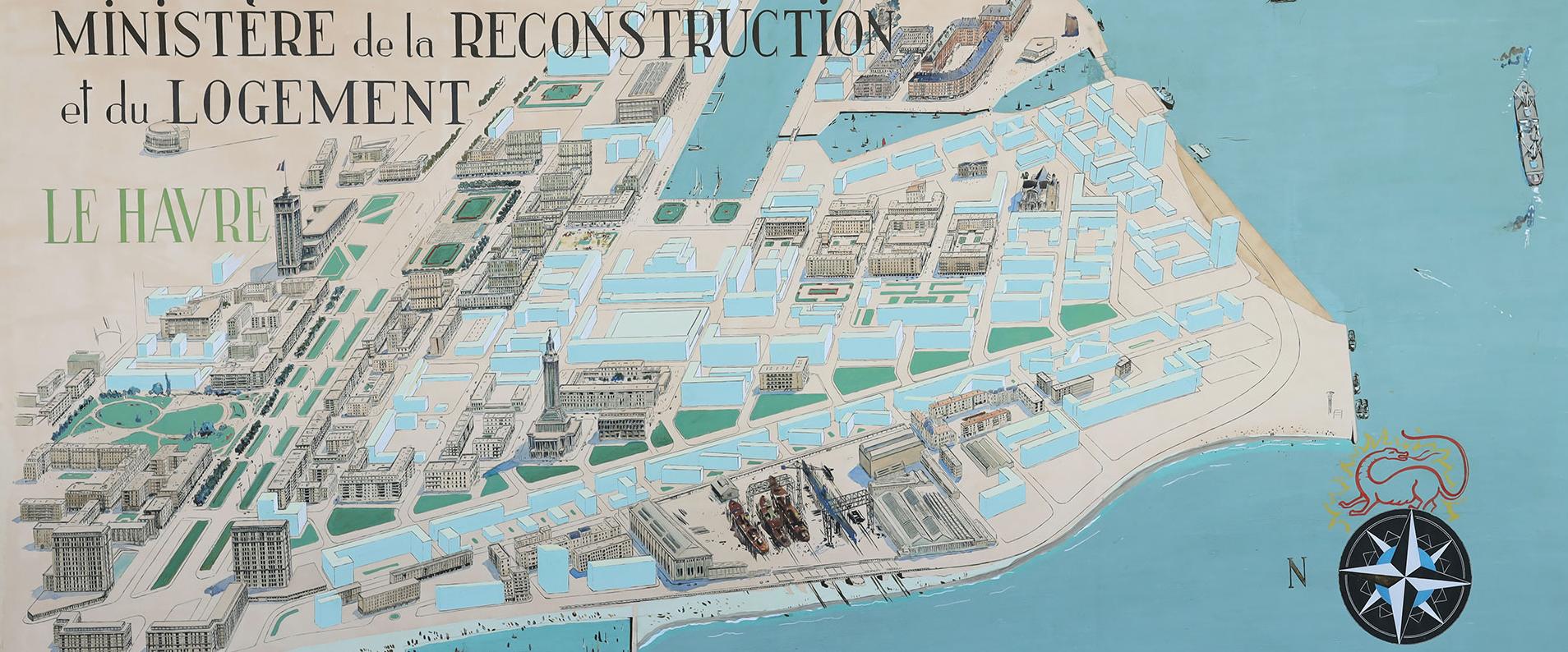 Plan représentant les îlots de la reconstruction du Havre